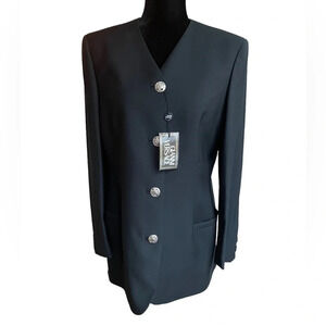 NWT Vintage GIANNI VERSACE Wool Blazer Big Silver Medusa Buttons